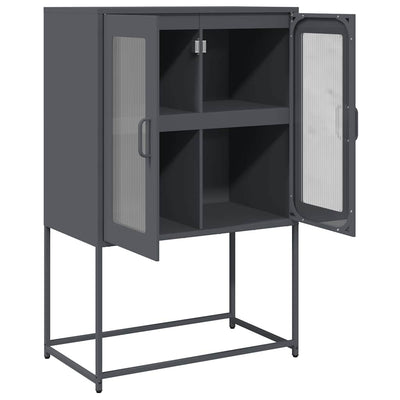 Highboard Antrasiitti 68x39x107 cm terästä