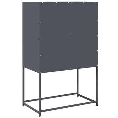 Highboard Antrasiitti 68x39x107 cm terästä