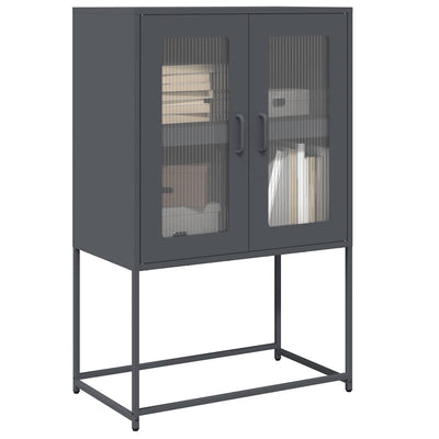 Highboard Antrasiitti 68x39x107 cm terästä