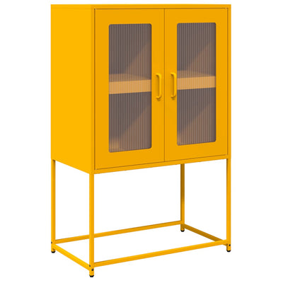 Highboard Sinapinkeltainen 68x39x107 cm Teräs