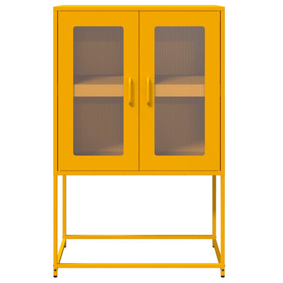 Highboard Sinapinkeltainen 68x39x107 cm Teräs