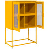Highboard Sinapinkeltainen 68x39x107 cm Teräs