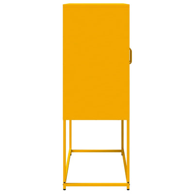Highboard Sinapinkeltainen 68x39x107 cm Teräs