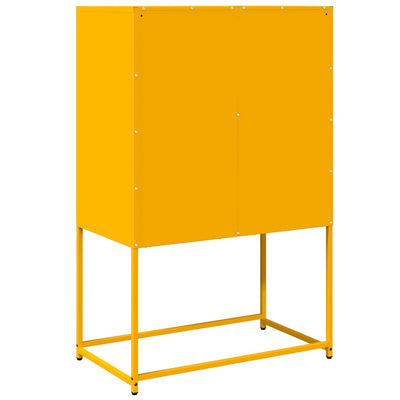 Highboard Sinapinkeltainen 68x39x107 cm Teräs