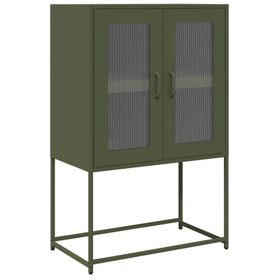 Highboard Oliivinvihreä 68x39x107 cm Teräs