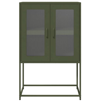 Highboard Oliivinvihreä 68x39x107 cm Teräs