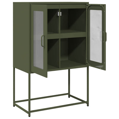 Highboard Oliivinvihreä 68x39x107 cm Teräs