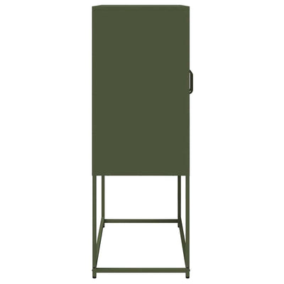 Highboard Oliivinvihreä 68x39x107 cm Teräs