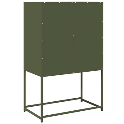 Highboard Oliivinvihreä 68x39x107 cm Teräs