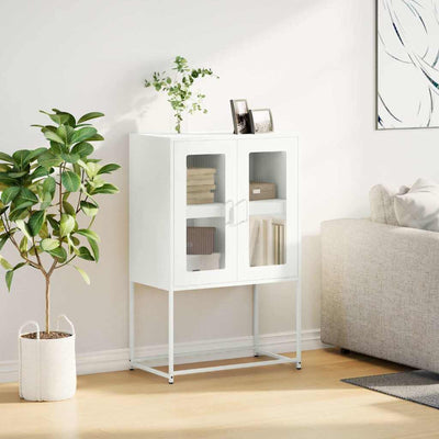 Highboard Valkoinen 68x39x107 cm Teräs