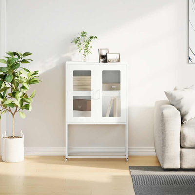 Highboard Valkoinen 68x39x107 cm Teräs