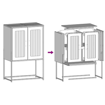 Highboard Valkoinen 68x39x107 cm Teräs