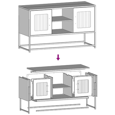 TV-taso pinkki 100,5x39x60,5 cm teräs