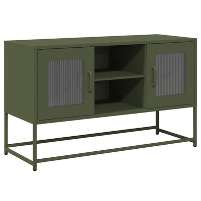 TV-taso oliivinvihreä 100,5x39x60,5 cm teräs