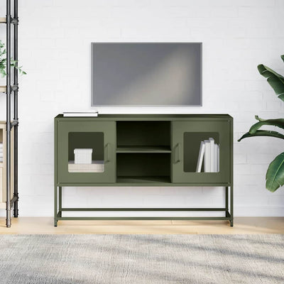TV-taso oliivinvihreä 100,5x39x60,5 cm teräs