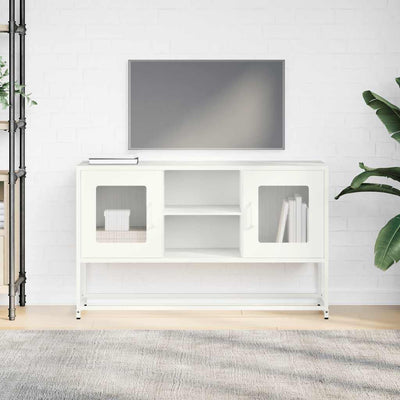 TV-taso valkoinen 100,5x39x60,5 cm teräs