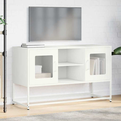 TV-taso valkoinen 100,5x39x60,5 cm teräs