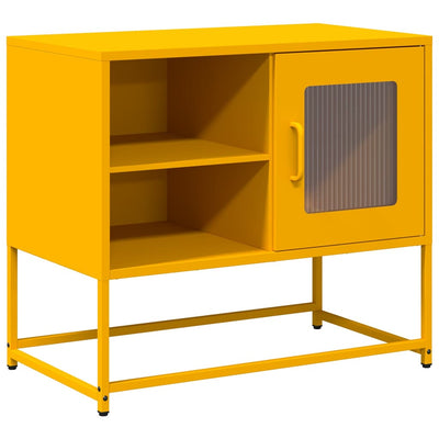TV-taso sinapinkeltainen 68x39x60,5 cm teräs