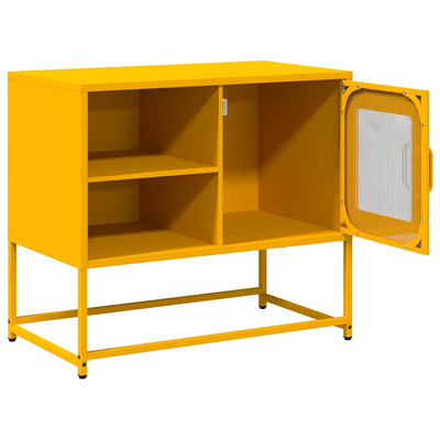TV-taso sinapinkeltainen 68x39x60,5 cm teräs