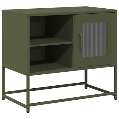 TV-taso oliivinvihreä 68x39x60,5 cm teräs