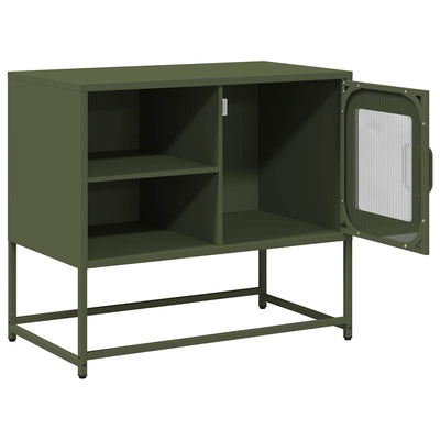 TV-taso oliivinvihreä 68x39x60,5 cm teräs