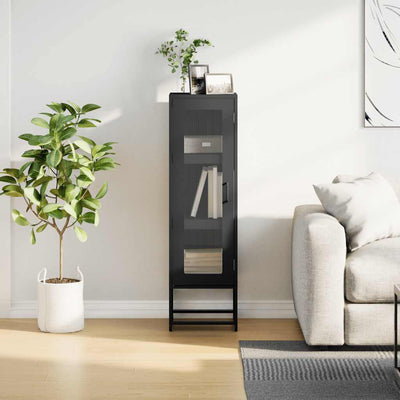 Highboard Musta 36x39x123 cm Kylmävalssattu teräs