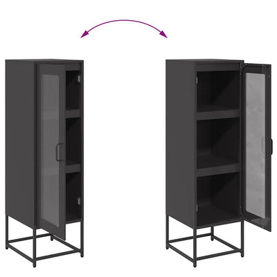 Highboard Musta 36x39x123 cm Kylmävalssattu teräs