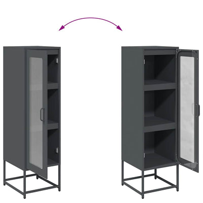 Highboard Antrasiitti 36x39x123 cm Kylmävalssattu teräs