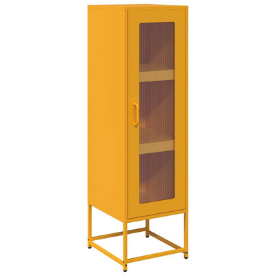 Highboard Sinapinkeltainen 36x39x123 cm Kylmävalssattu teräs