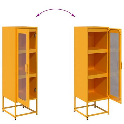 Highboard Sinapinkeltainen 36x39x123 cm Kylmävalssattu teräs