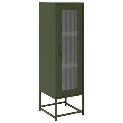 Highboard Oliivinvihreä 36x39x123 cm Kylmävalssattu teräs