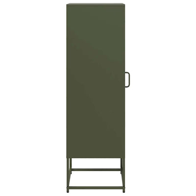 Highboard Oliivinvihreä 36x39x123 cm Kylmävalssattu teräs