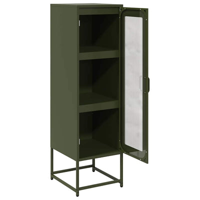Highboard Oliivinvihreä 36x39x123 cm Kylmävalssattu teräs
