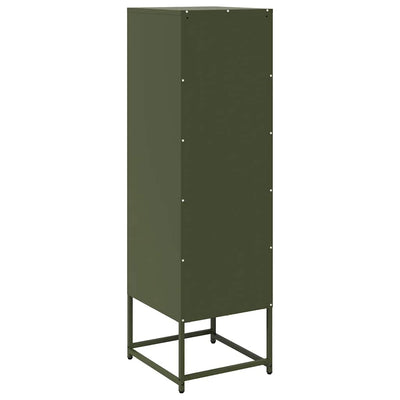 Highboard Oliivinvihreä 36x39x123 cm Kylmävalssattu teräs