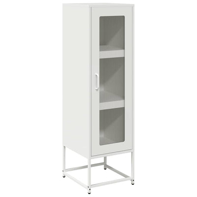 Highboard Valkoinen 36x39x123 cm Kylmävalssattu teräs