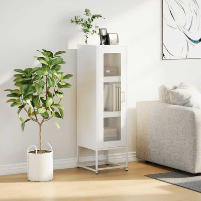 Highboard Valkoinen 36x39x123 cm Kylmävalssattu teräs
