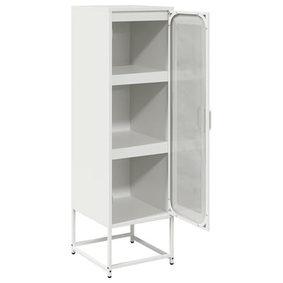 Highboard Valkoinen 36x39x123 cm Kylmävalssattu teräs