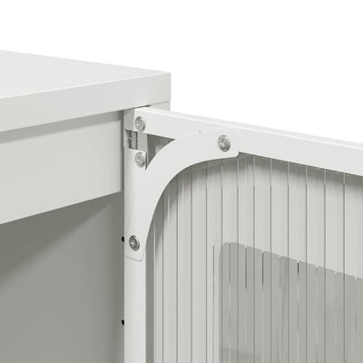 Highboard Valkoinen 36x39x123 cm Kylmävalssattu teräs