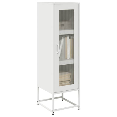 Highboard Valkoinen 36x39x123 cm Kylmävalssattu teräs