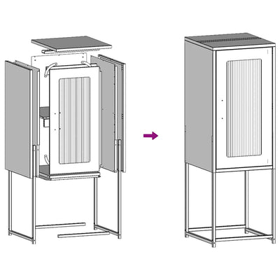 Sinapinkeltainen senkki Pandelina 36x39x107cm (kylmävalssattu teräs)