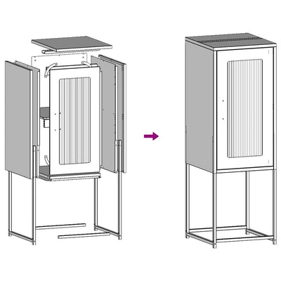 Valkoinen senkki Pandelina 36x39x107cm (kylmävalssattu teräs)