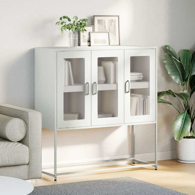 Valkoinen senkki Nestaca 100,5x39x107cm (kylmävalssattu teräs)