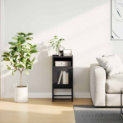 Musta yöpöytäkaappi Iarko 36x39x78cm (kylmävalssattua terästä)