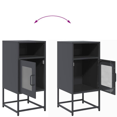 Antrasiitti yöpöytäkaappi Iarko 36x39x78cm (kylmävalssattua terästä)