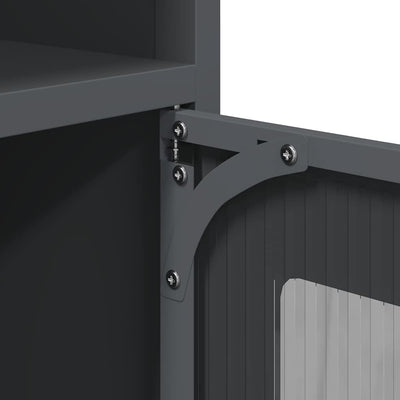 Antrasiitti yöpöytäkaappi Iarko 36x39x78cm (kylmävalssattua terästä)