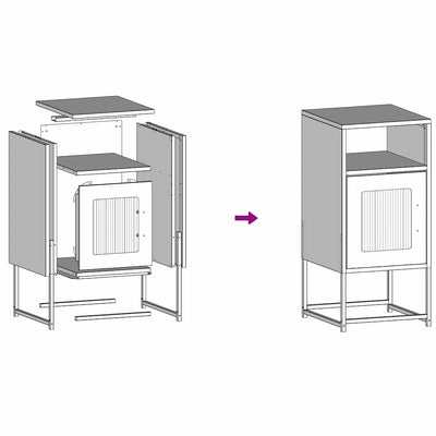 Oliivinvihreä yöpöytäkaappi Iarko 36x39x78cm (kylmävalssattua terästä)