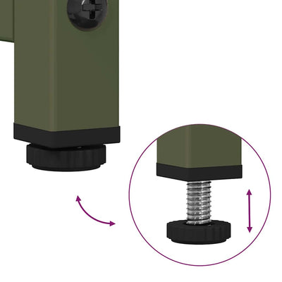 Oliivinvihreä yöpöytäkaappi Iarko 36x39x78cm (kylmävalssattua terästä)
