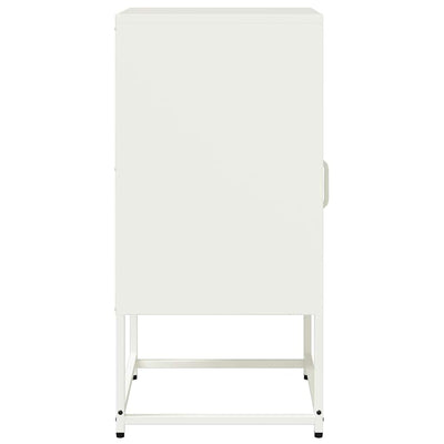 Valkoinen yöpöytäkaappi Iarko 36x39x78cm (kylmävalssattu teräs)