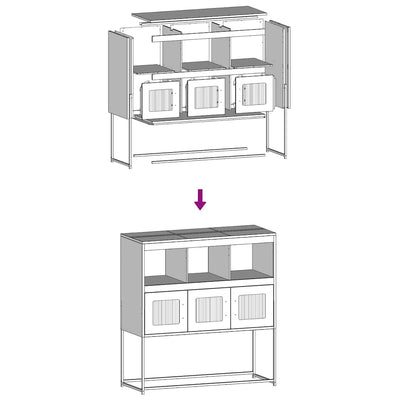 Sinapinkeltainen senkki Aldo 100,5x39x107cm (kylmävalssattu teräs)