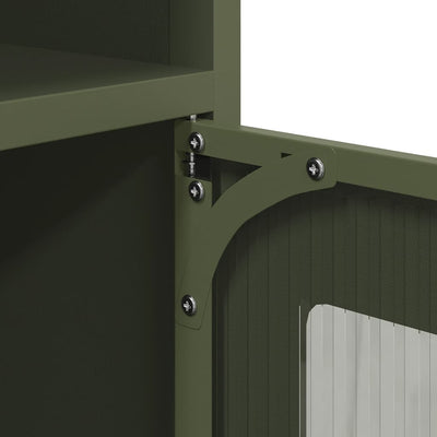 Oliivinvihreä senkki Aldo 100,5x39x107cm (kylmävalssattu teräs)